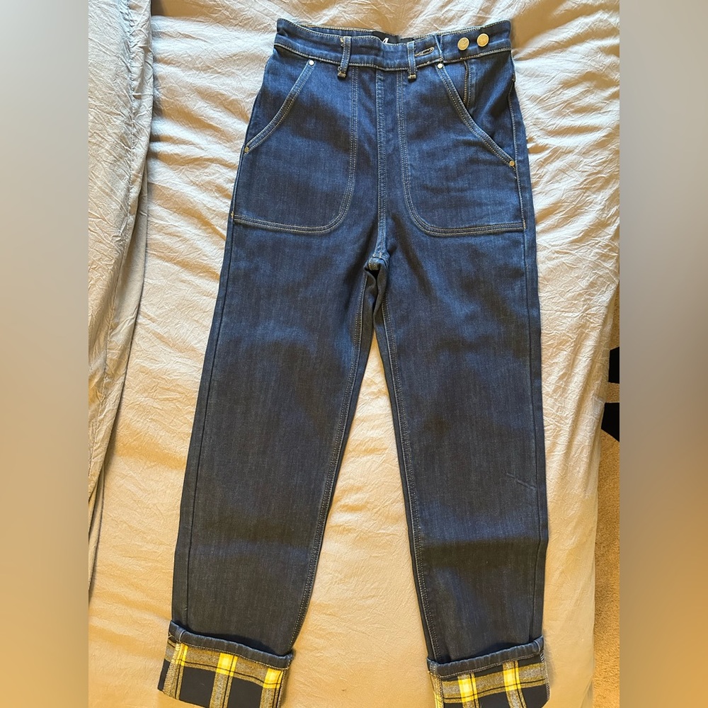 Astro Bettie 1940s reproduction jeans. Flannel lined. Size 26. NWOT. Never worn.